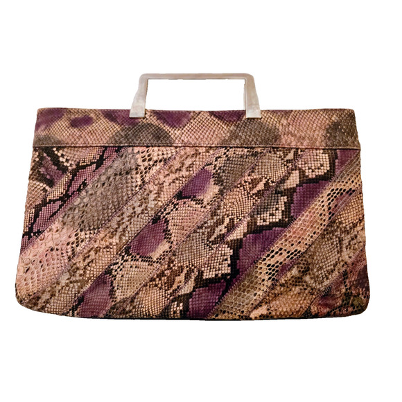 Bags By Varon Snakeskin Leather Purse Shoulder HandBag Clutch VINTAGE - Picture 6 of 11